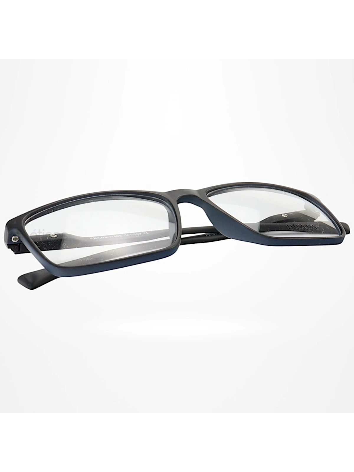 Armação de Óculos Retangular P5150 Preto e Azul