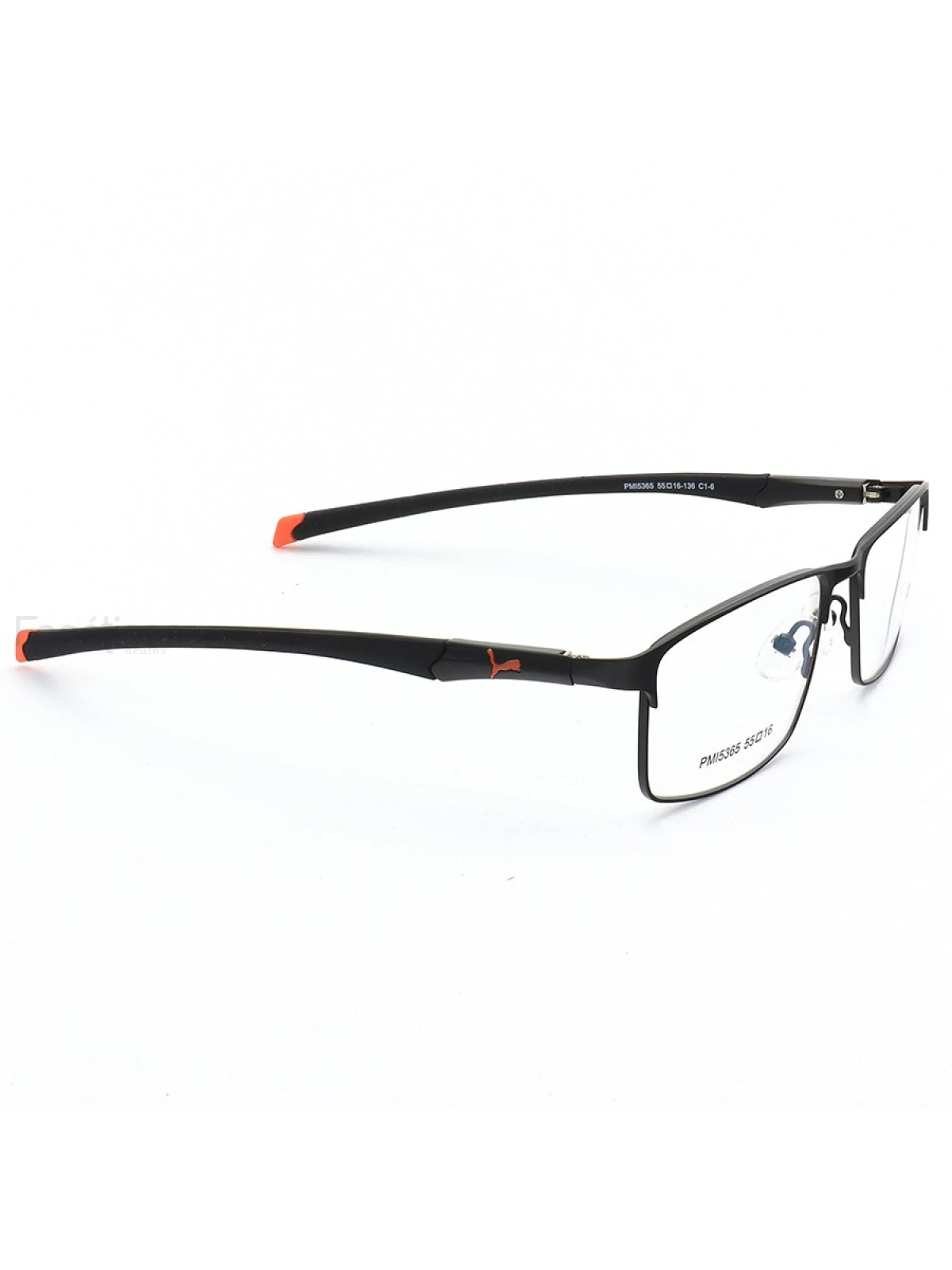 Armação de Óculos Retangular PM15365 C1-6 Preto e Laranja