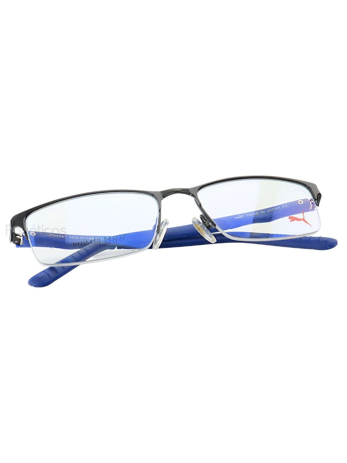 Armação de Óculos Retangular PM5387 Preto e Azul