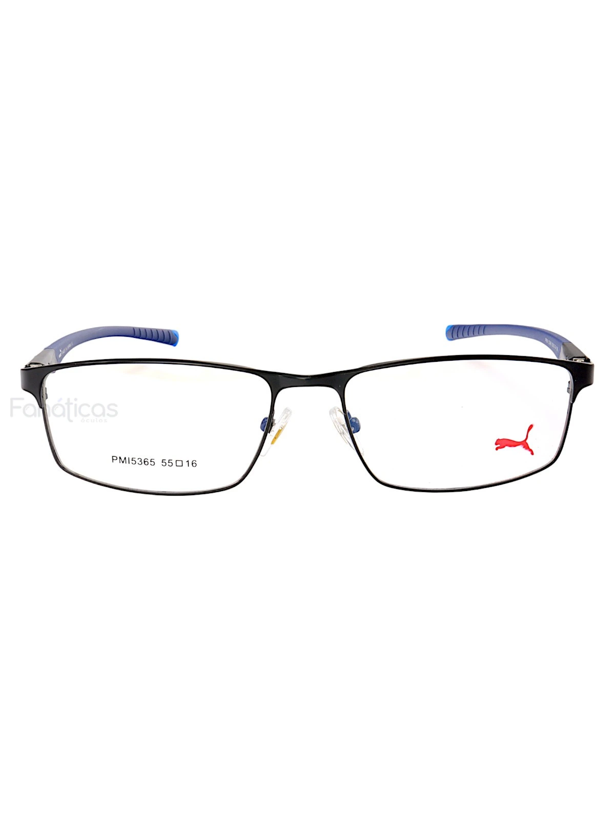 Armação de Óculos Retangular Puma PM15365 C1-2 Preto e Azul