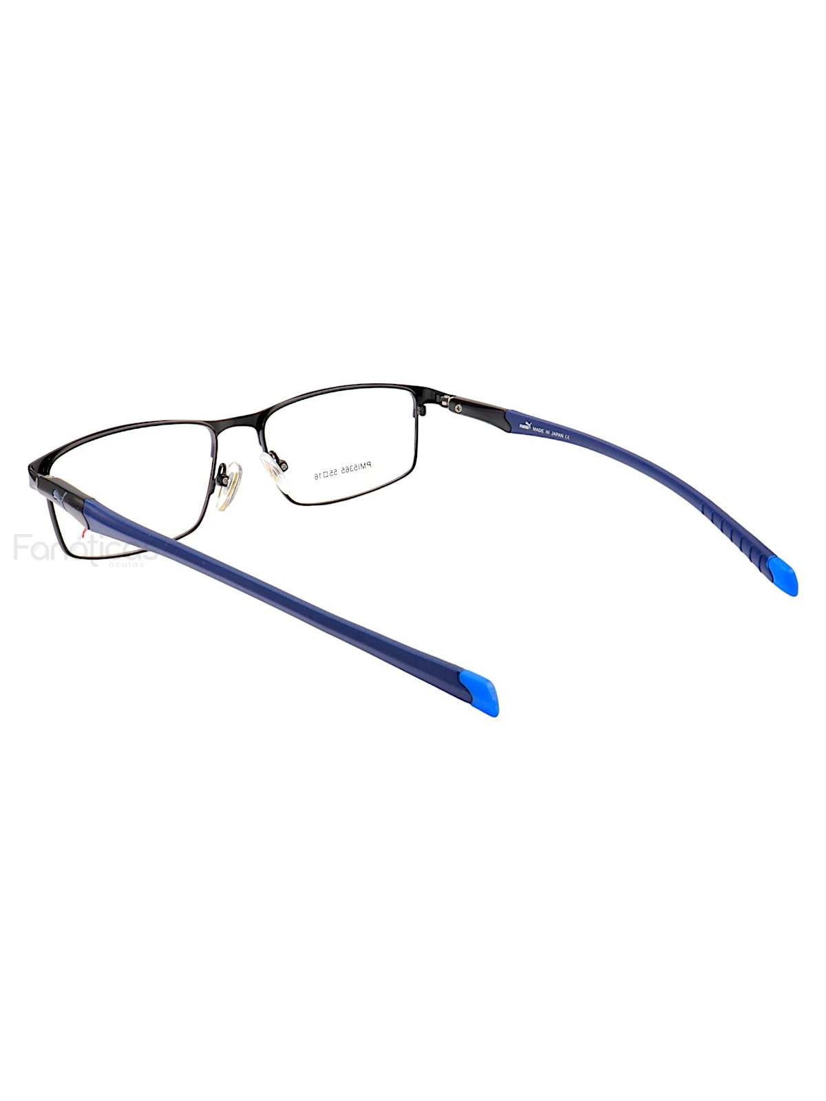 Armação de Óculos Retangular Puma PM15365 C1-2 Preto e Azul