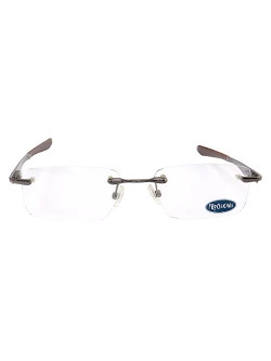 Armação Óculos Retangular Balgriff Wingfold Grafite Marrom Masculina