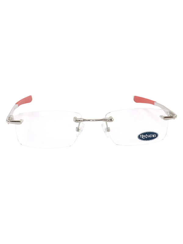 Armação Óculos Retangular Balgriff Wingfold Prata Vermelho Masculina