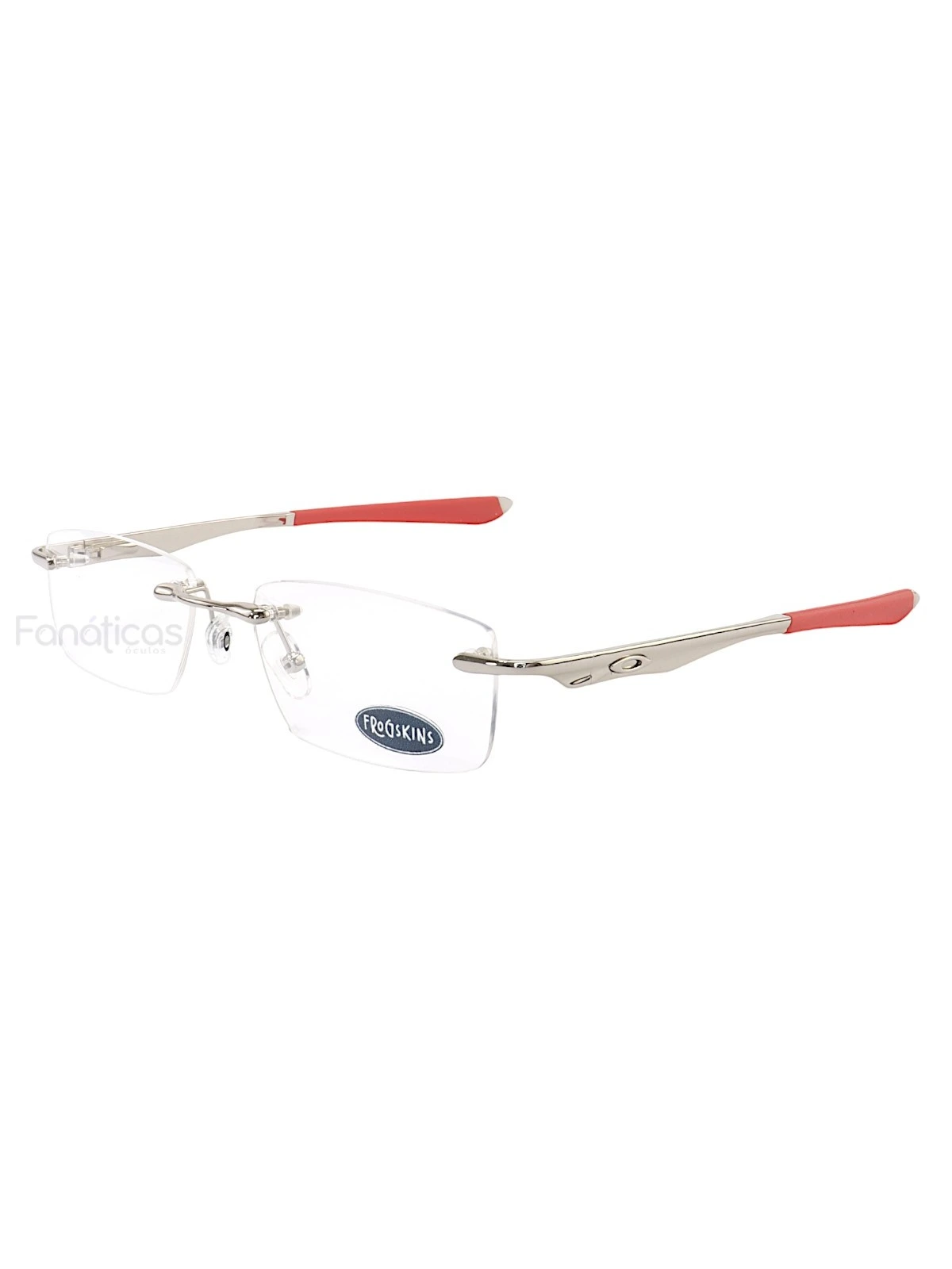 Armação Óculos Retangular Balgriff Wingfold Prata Vermelho Masculina