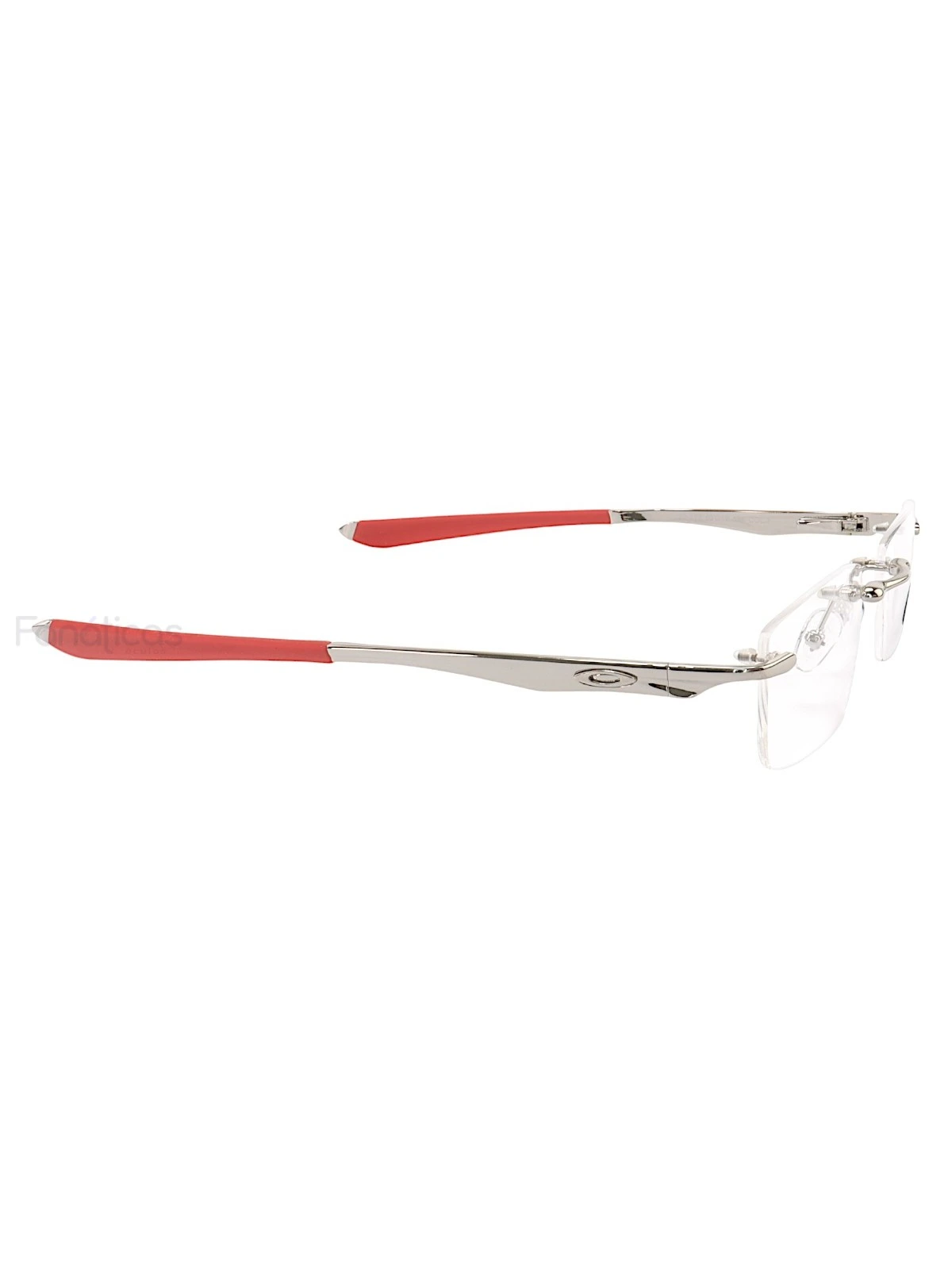 Armação Óculos Retangular Balgriff Wingfold Prata Vermelho Masculina