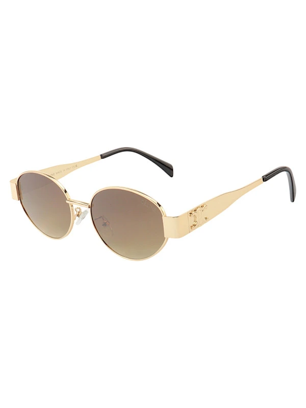 Óculos De Sol  Oval 9891 Dourado e Lente Marrom