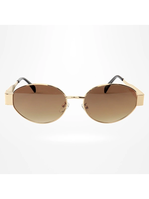 Óculos De Sol  Oval 9891 Dourado e Lente Marrom
