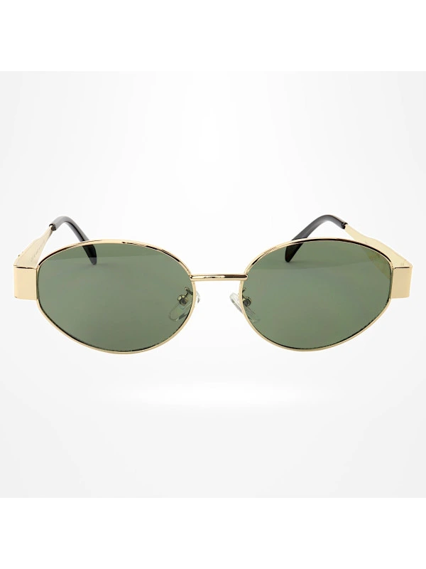 Óculos De Sol  Oval 9891 Dourado e Lente Verde