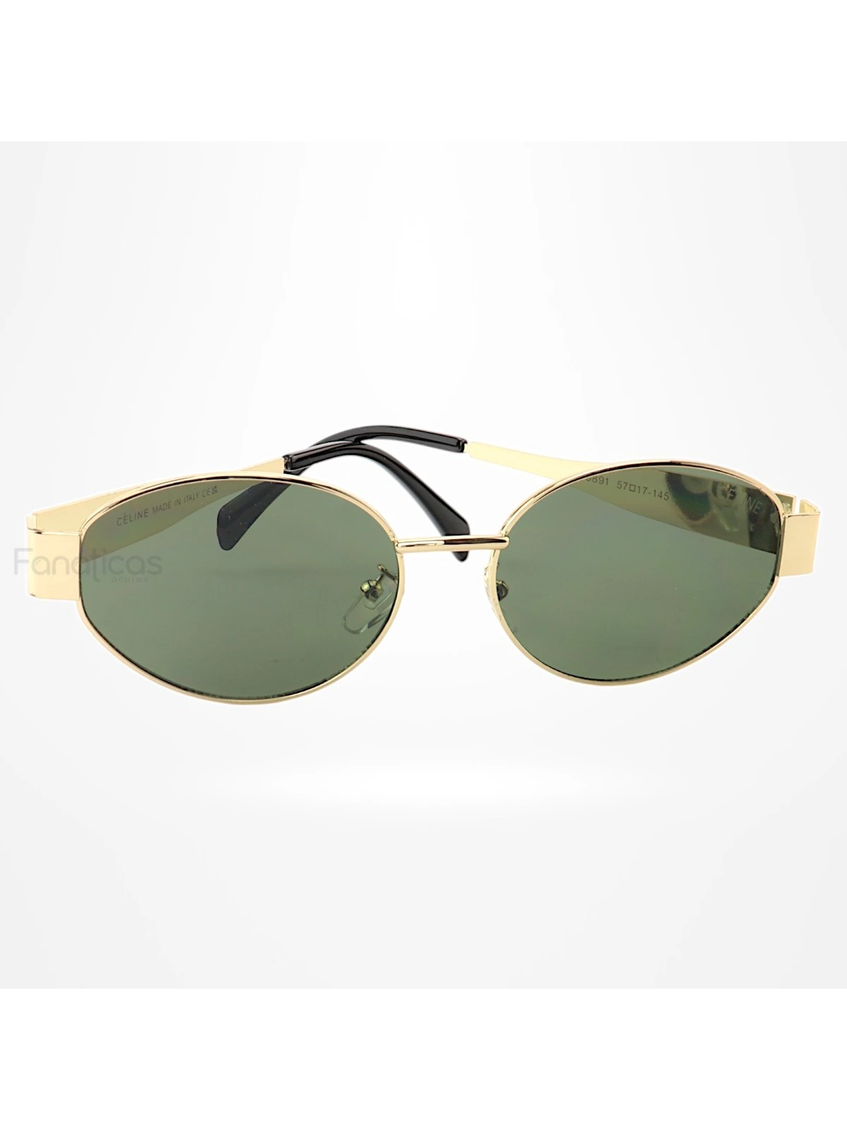 Óculos De Sol  Oval 9891 Dourado e Lente Verde