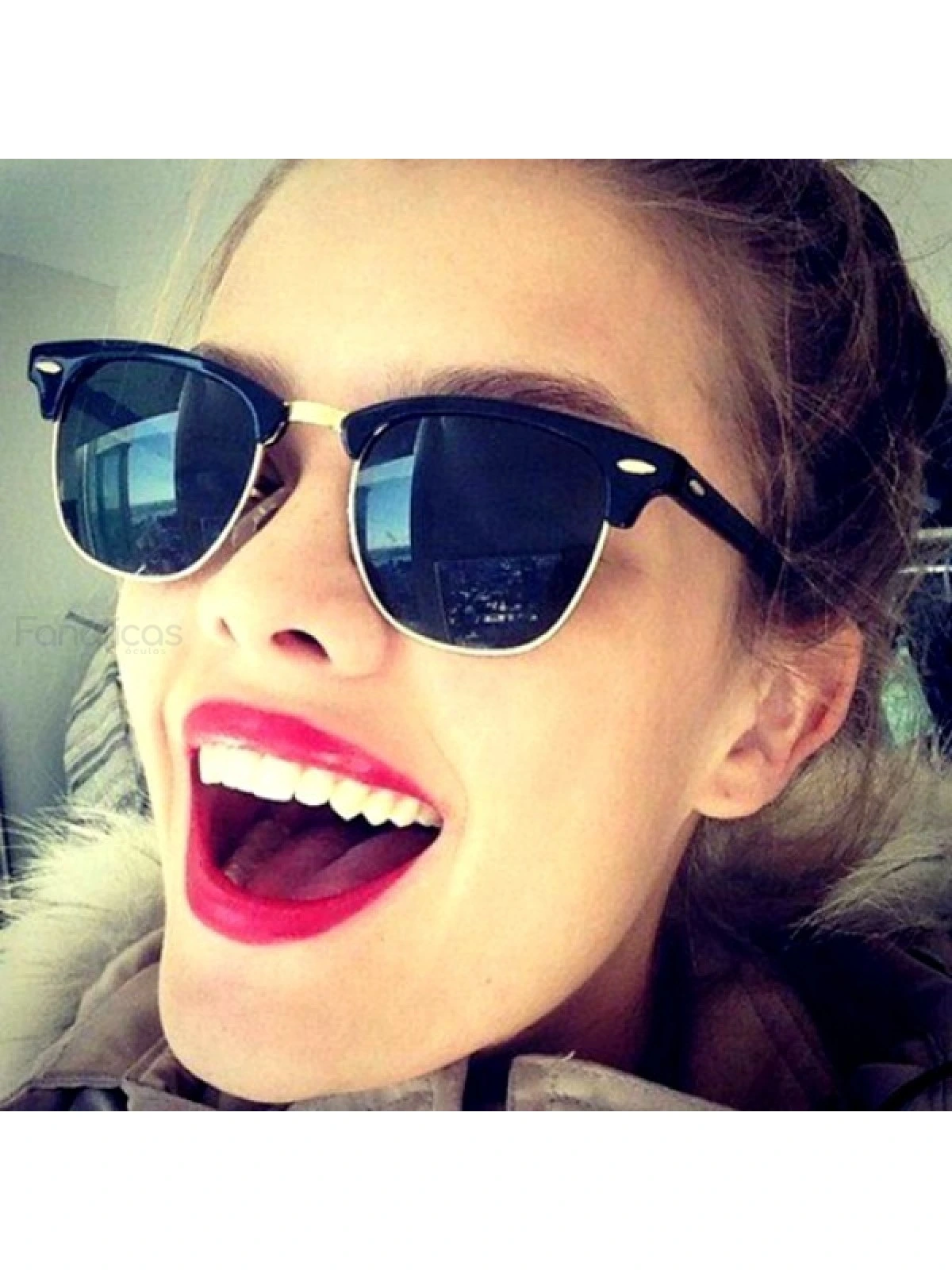 Óculos De Sol Clubmaster Ray-Ban RB3016 Preto
