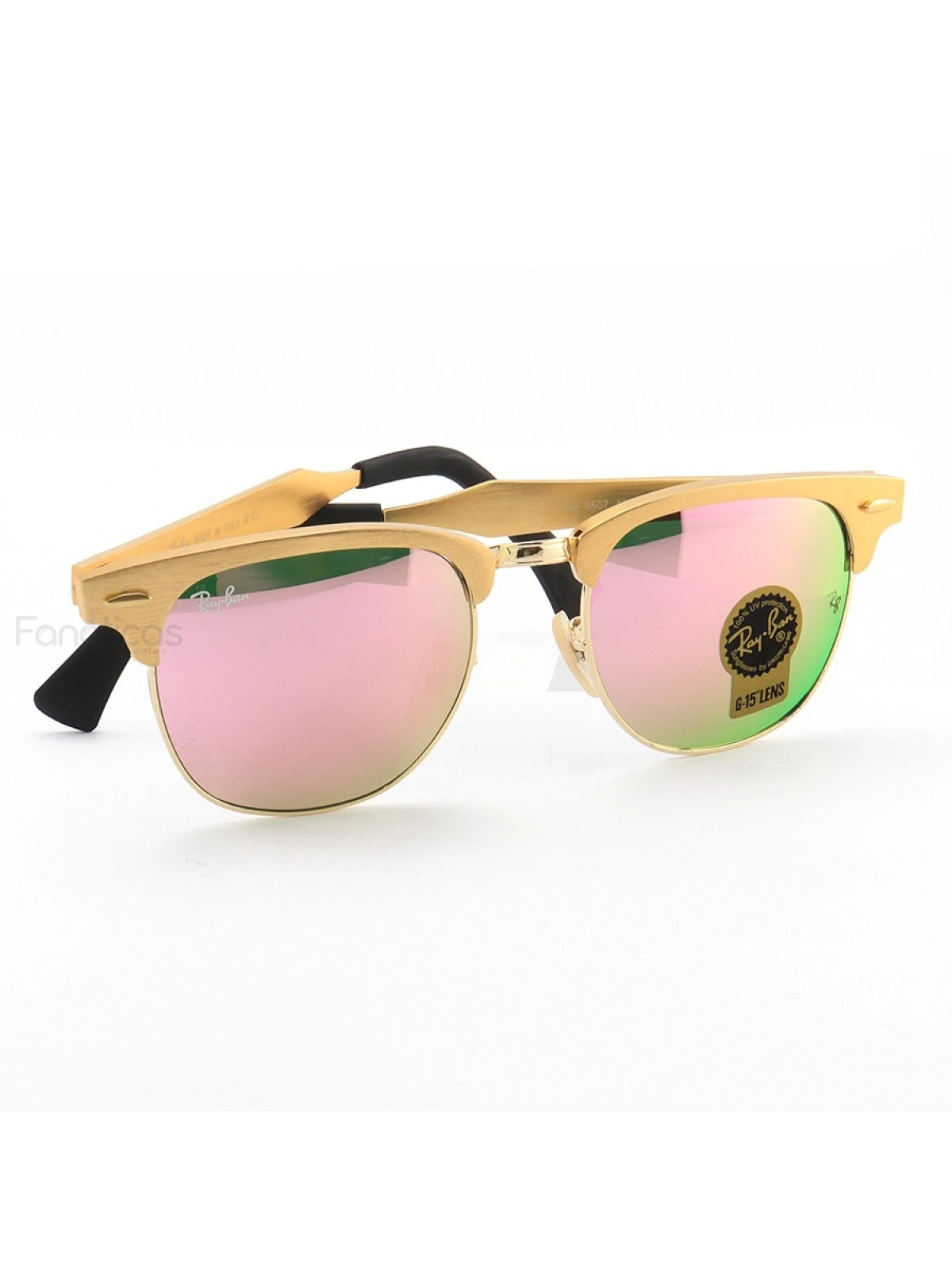 Óculos de Sol Clubmaster RB3507 Alumínio Dourado e Rose