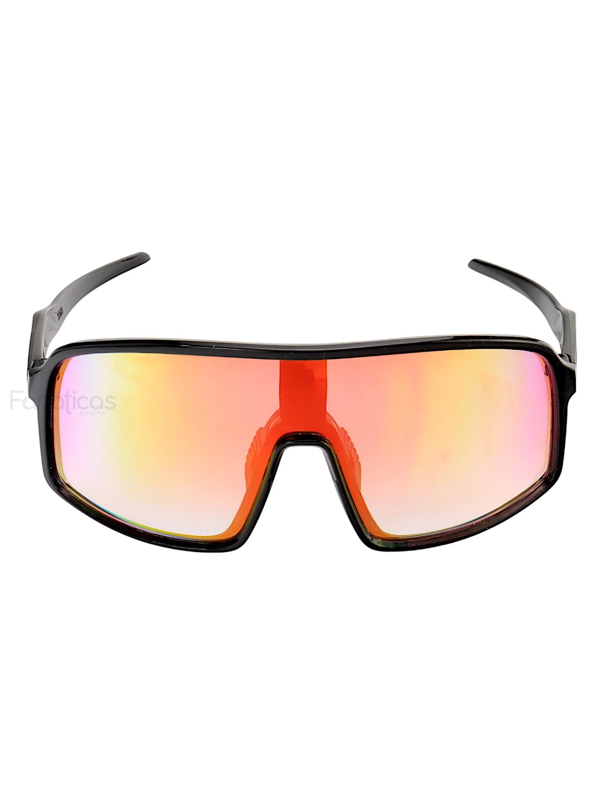 Óculos De Sol Esportivo Cougar Preto e Lente Laranja Bicolor