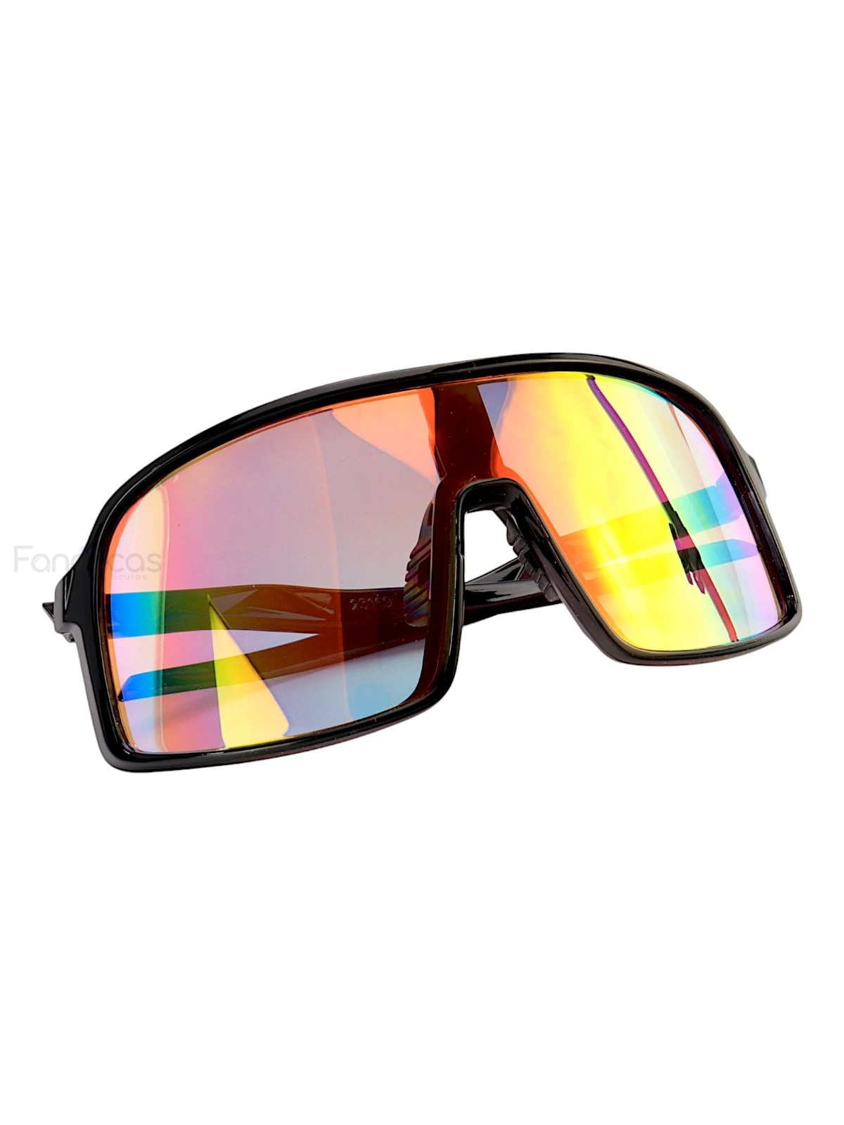 Óculos De Sol Esportivo Cougar Preto e Lente Laranja Bicolor