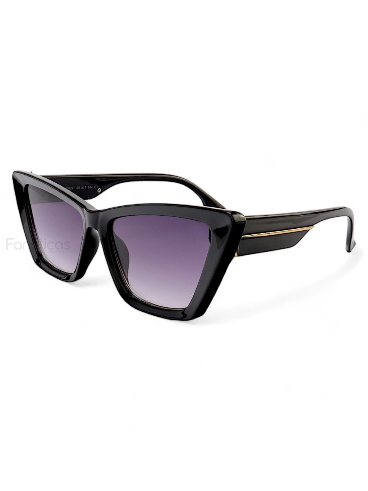Óculos de Sol Feminino Gatinho Jade Preto