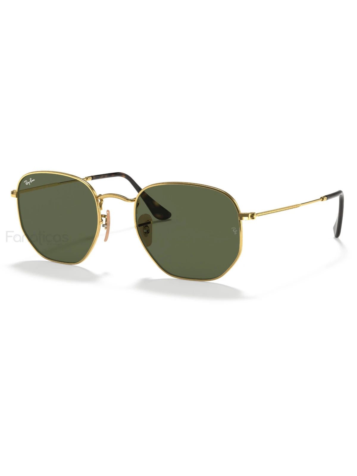 Óculos de Sol Hexagonal Dourado e Lente G15 RB3548