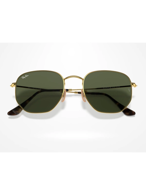 Óculos de Sol Hexagonal Dourado e Lente G15 RB3548