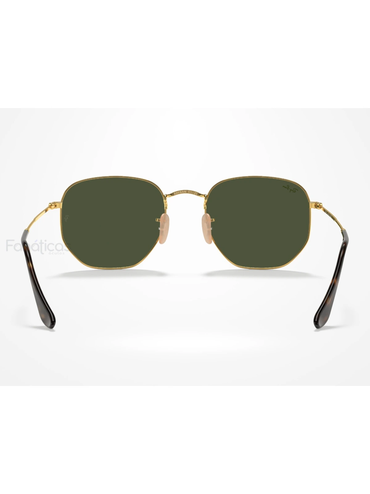 Óculos de Sol Hexagonal Dourado e Lente G15 RB3548