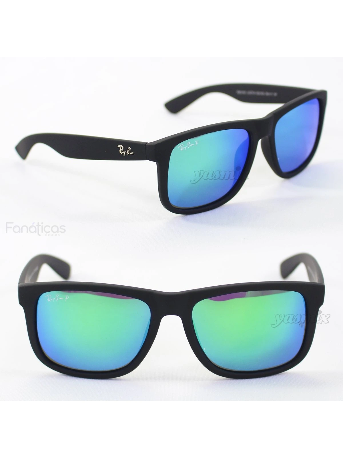 Óculos de Sol Justin Preto e Verde RB4181
