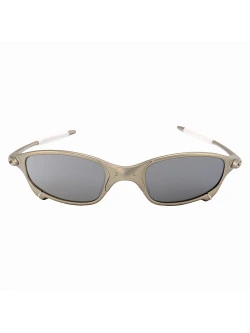Óculos de Sol Lupa Metal Juju Cinza e Lente Prata Espelhada