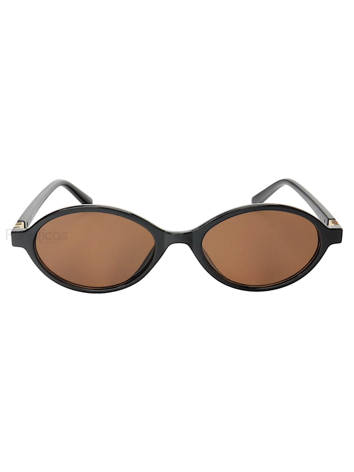 Óculos De Sol Oval MM Preto e Lente Marrom