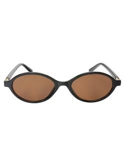 Óculos De Sol Oval MM Preto e Lente Marrom