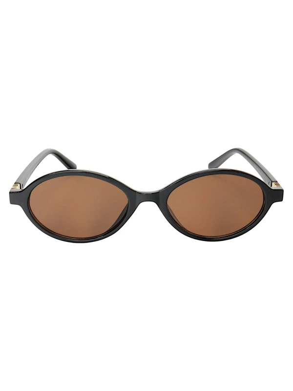 Óculos De Sol Oval MM Preto e Lente Marrom