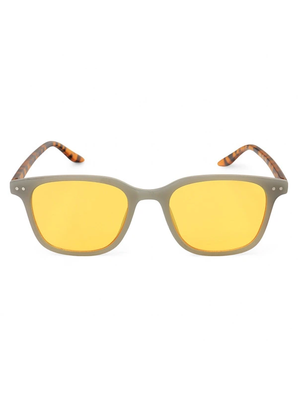 Óculos De Sol Quadrado Catar Cinza e Amarelo