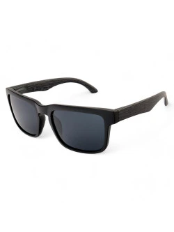 Óculos De Sol Quadrado Wood Preto Amadeirado
