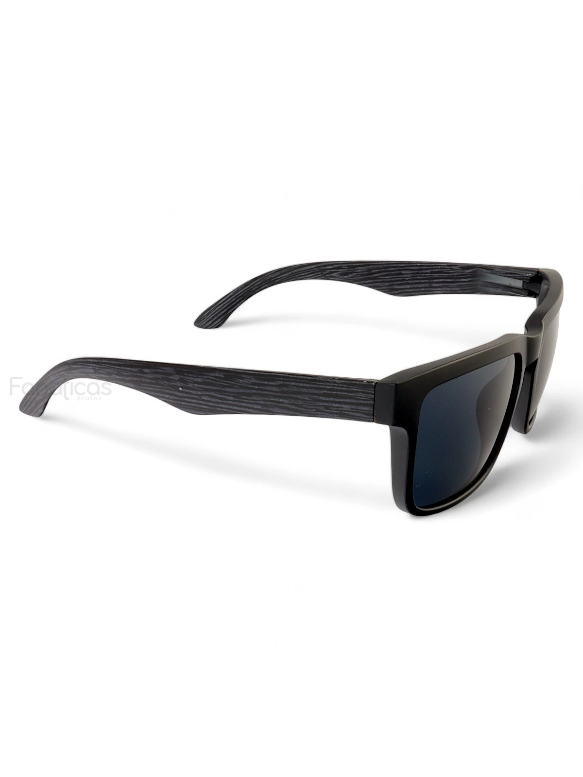 Óculos De Sol Quadrado Wood Preto Amadeirado