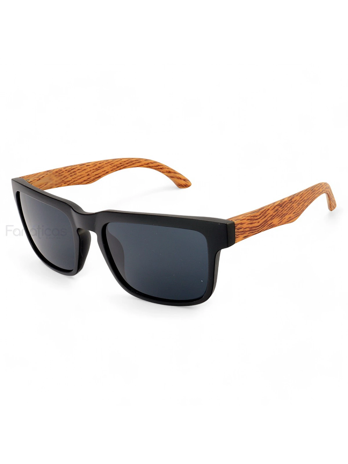 Óculos De Sol Quadrado Wood Preto Madeira