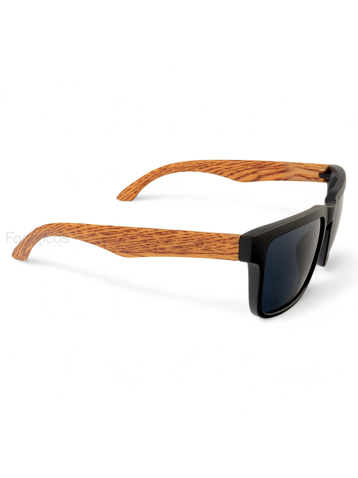 Óculos De Sol Quadrado Wood Preto Madeira