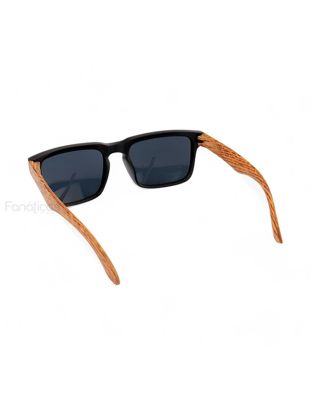 Óculos De Sol Quadrado Wood Preto Madeira