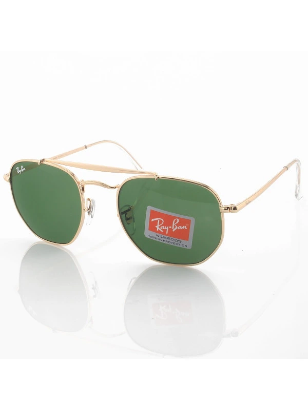 Óculos de Sol Ra-Ban RB3648 Hexagonal Marshal Dourado e G15
