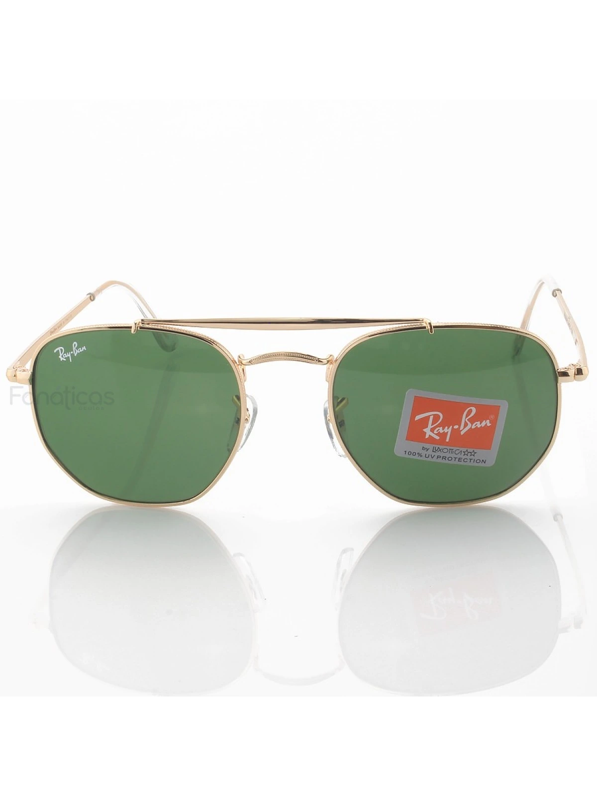 Óculos de Sol Ra-Ban RB3648 Hexagonal Marshal Dourado e G15