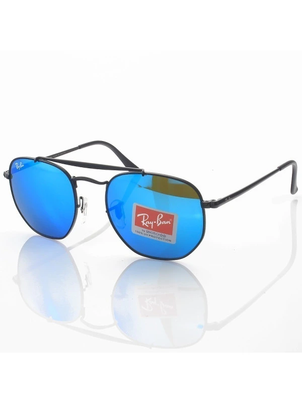 Óculos de Sol RB3648 Hexagonal Marshal Preto e Azul