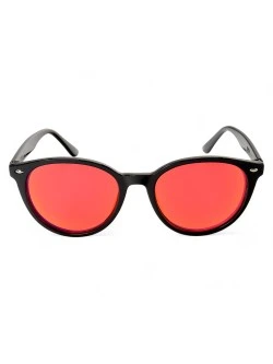 Óculos De Sol Redondo Lazio Preto e Vermelho