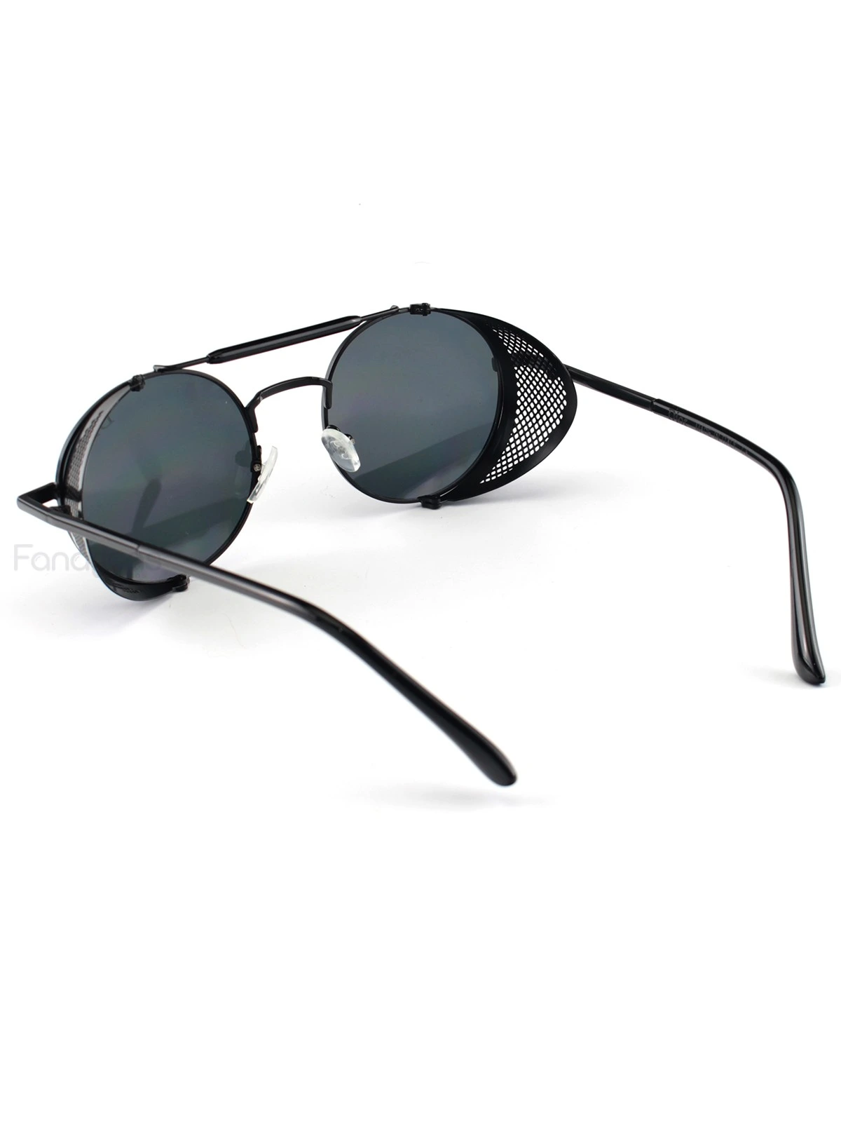 Óculos de Sol Redondo Retrô Vintage 66247 Steampunk Preto