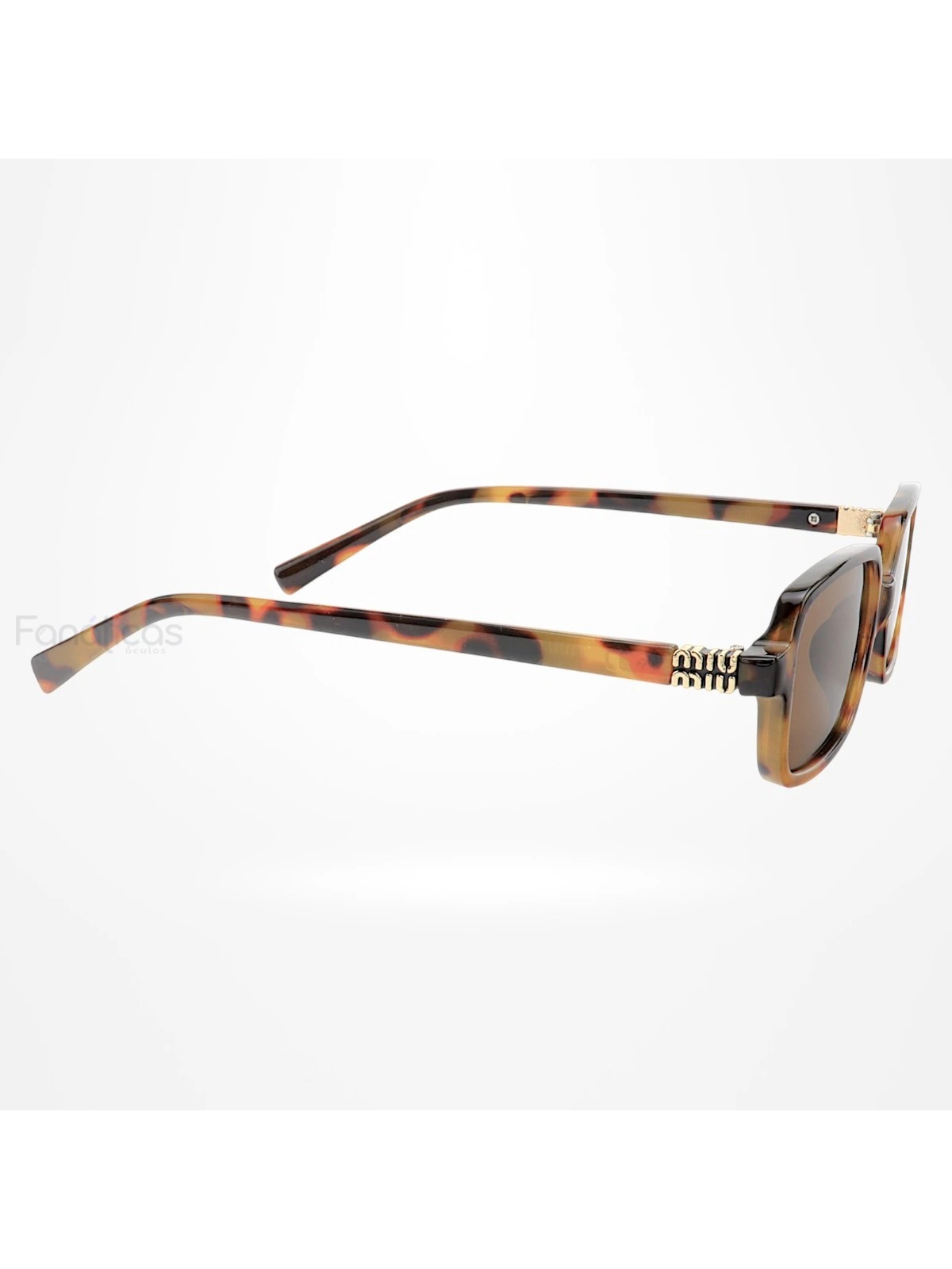 Óculos de Sol Retangular MM 8904 Tartaruga e Lente Marrom