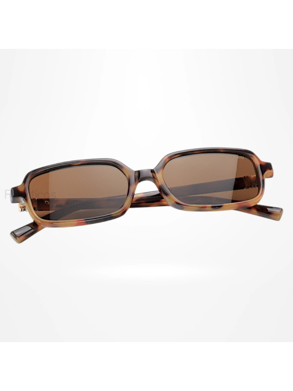 Óculos de Sol Retangular MM 8904 Tartaruga e Lente Marrom