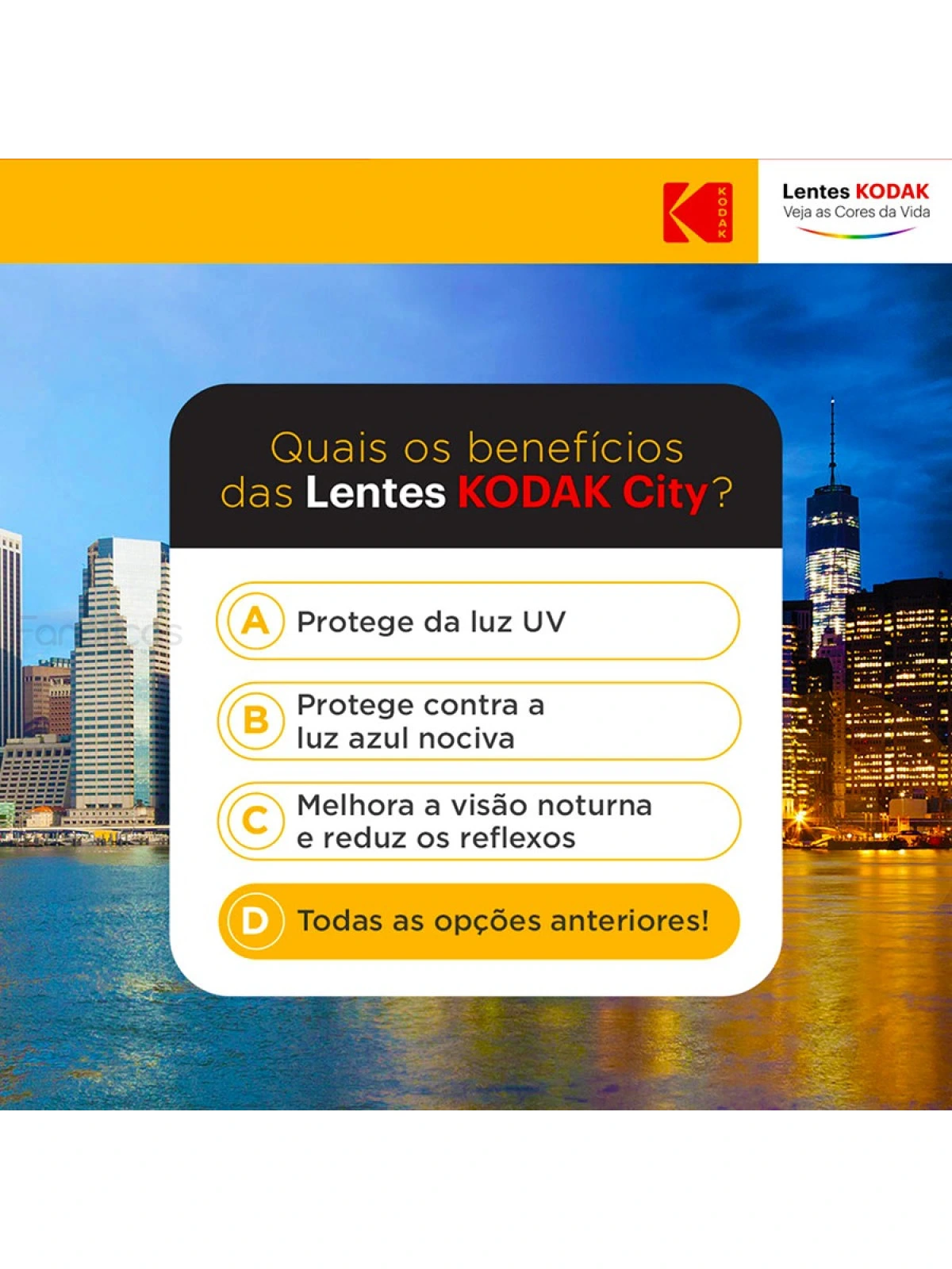 Par de Lentes Kodak City Blue 1.56