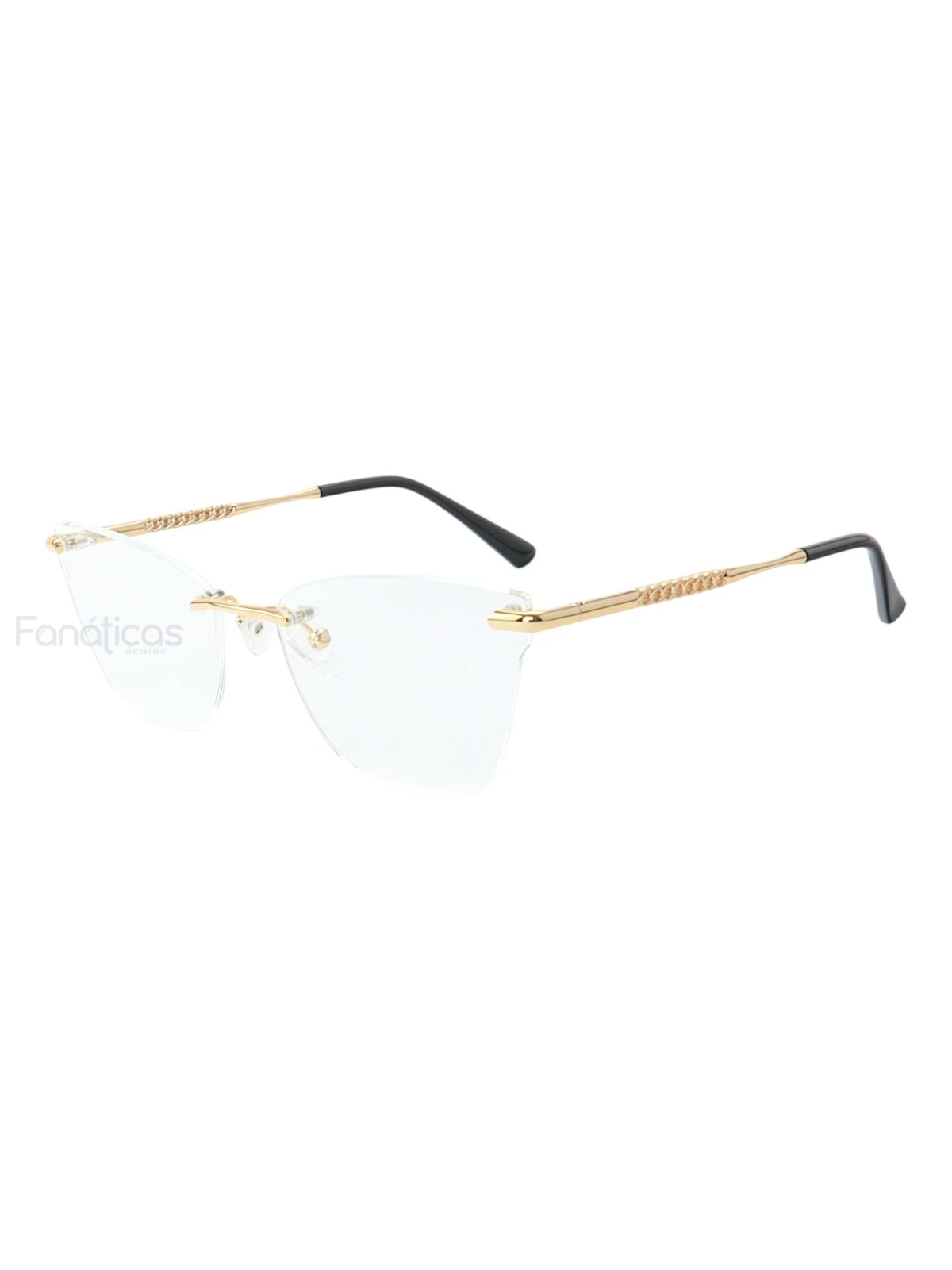 Armação de Óculos Gatinho Balgriff MT8038 Dourado e Preto