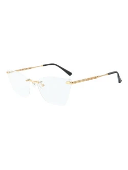 Armação de Óculos Gatinho Balgriff MT8038 Dourado e Preto