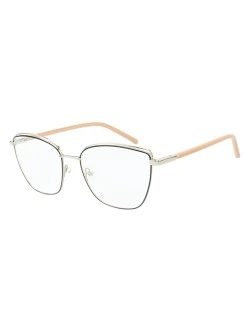 Armação de Óculos Gatinho MT8025 Prata Gold e Creme