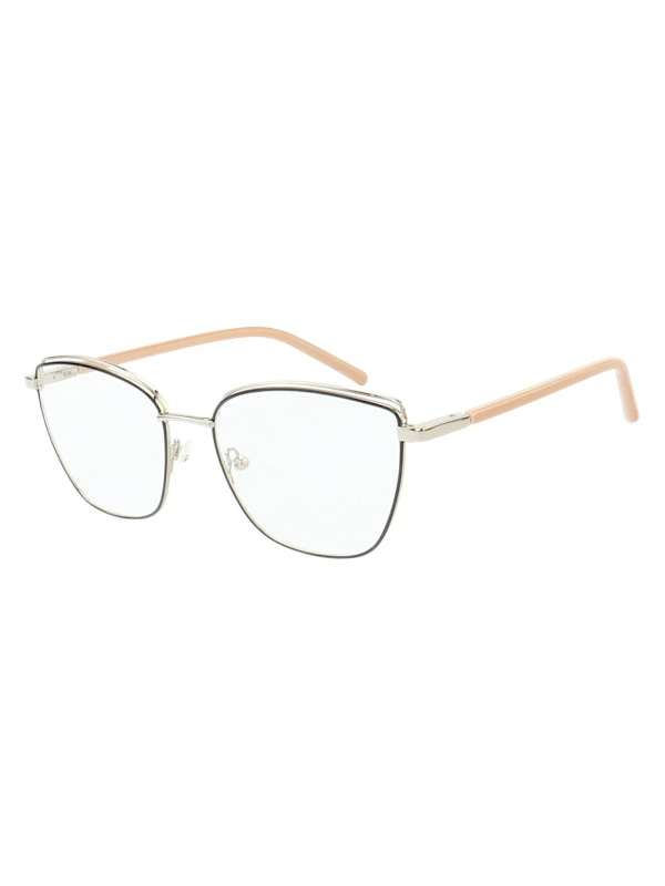 Armação de Óculos Gatinho MT8025 Prata Gold e Creme