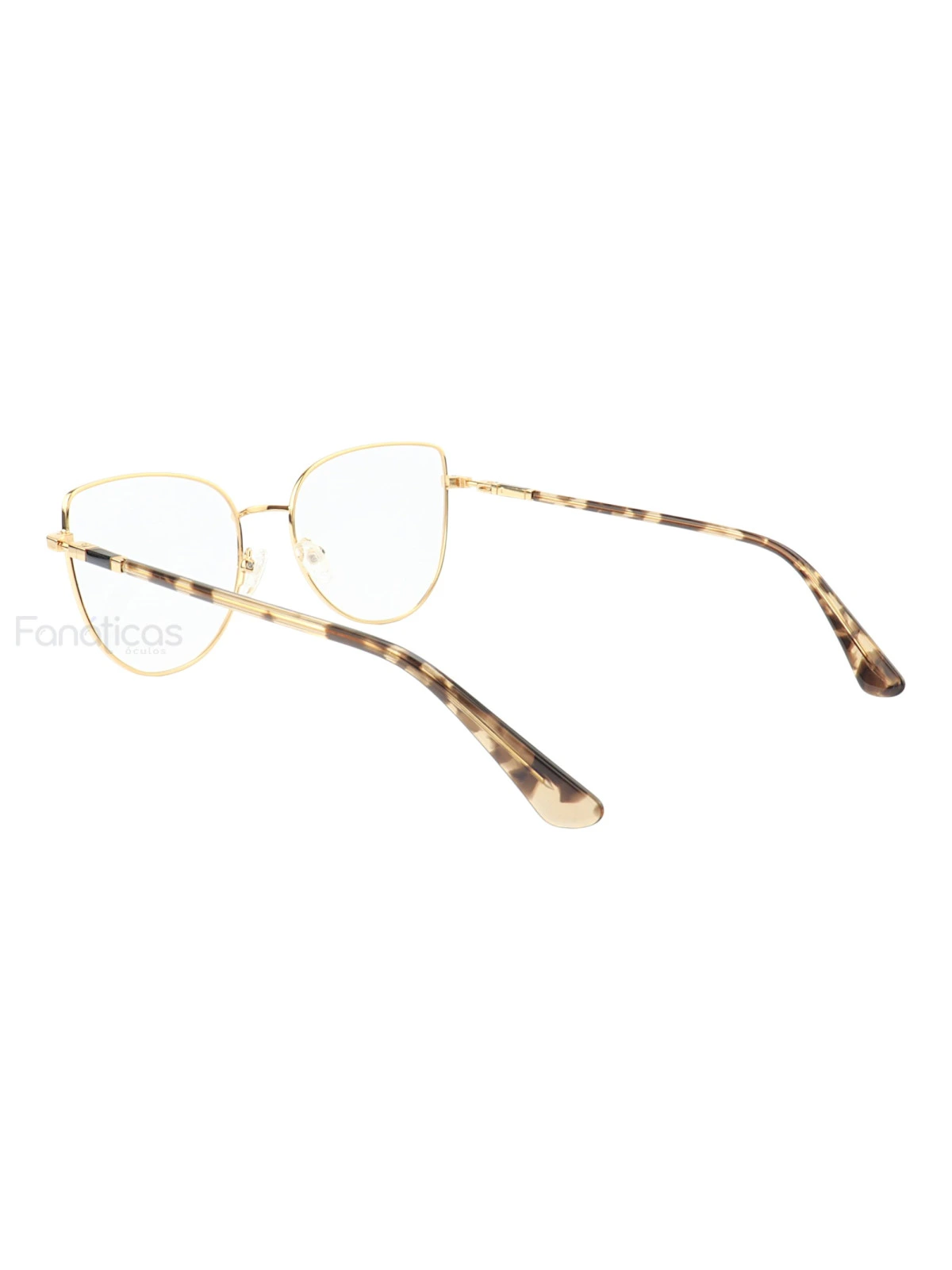 Armação de Óculos Gatinho MT8027 Dourado e Tartaruga Claro