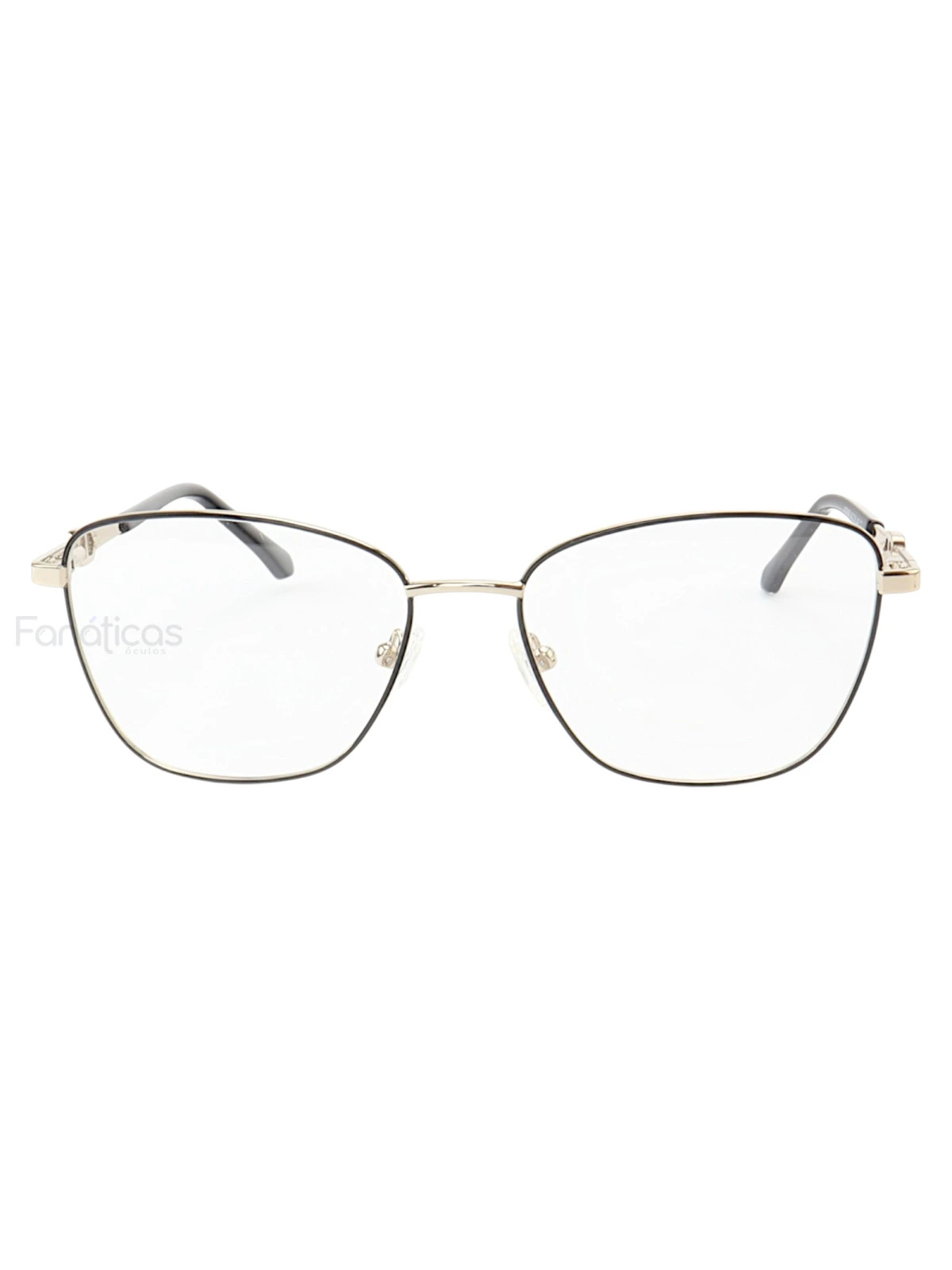 Armação de Óculos Gatinho MT8055 Prata Gold e Preto