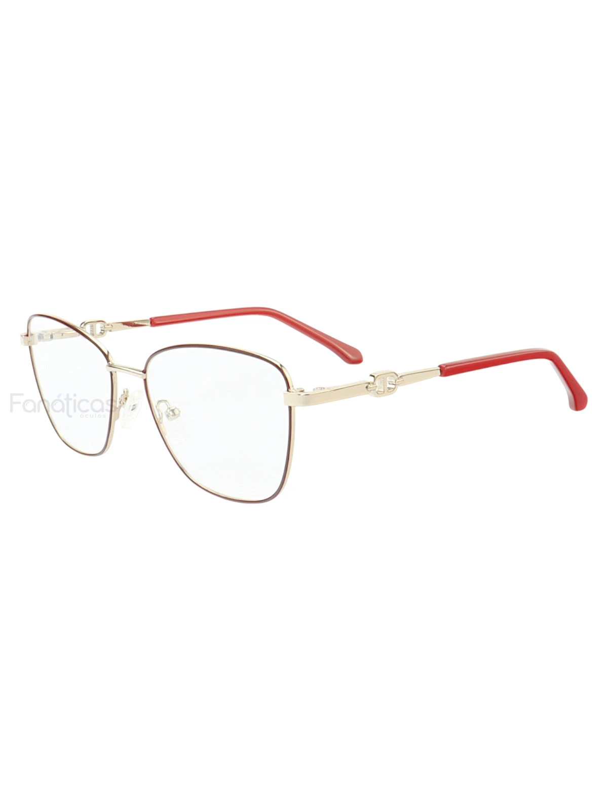 Armação de Óculos Gatinho MT8055 Prata Gold e Vermelho