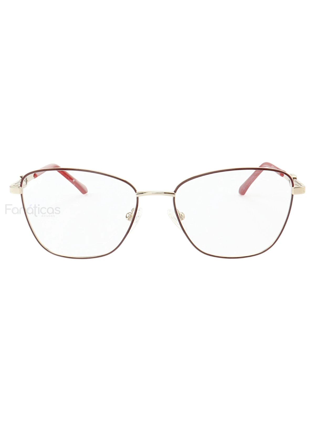 Armação de Óculos Gatinho MT8055 Prata Gold e Vermelho