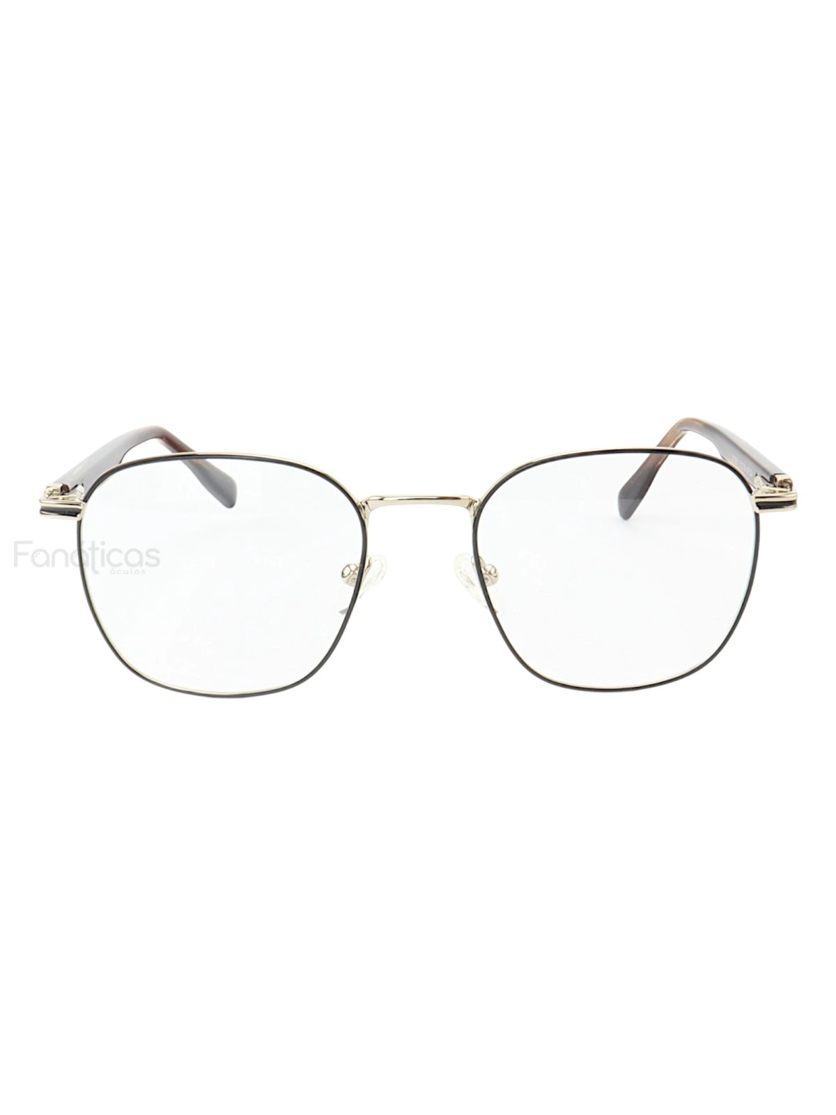 Armação de Óculos Hexagonal MT8061 Dourado e Marrom