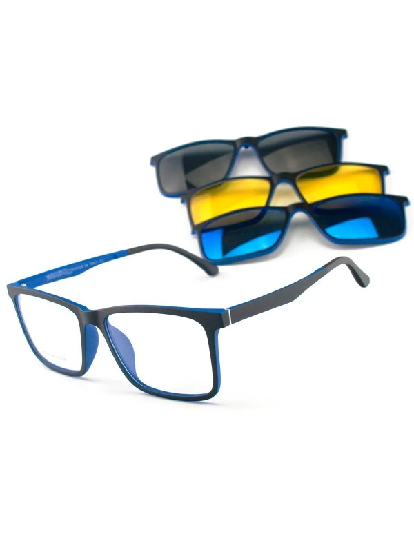 Armacao de Óculos Clipon RB2126 3 Lentes Preta e Azul